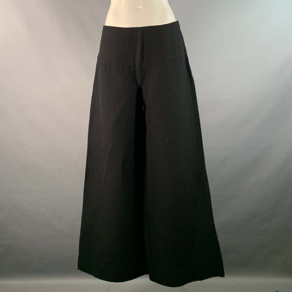 SARAH PACINI Size S Black Wool Blend Wide Leg Dress Pants